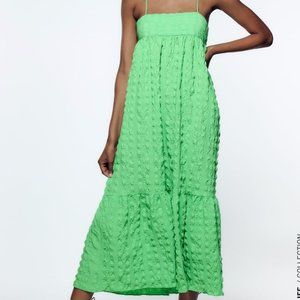 Zara Green Textured Dress
